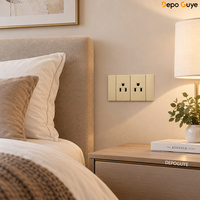 Combinaison interrupteur mural et prise de type 120 avec indicateur LED bleu – Prise électrique moderne pour maison, hôtel, bureau