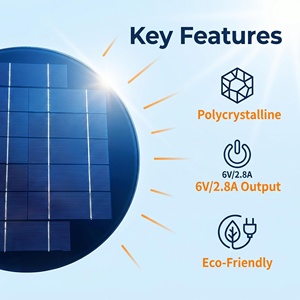 Wholesale SUNBOY <b>SOLAR</b> Large Round PolyCrystalline 10W Black 6V <b>Solar</b> With 18-18.5% Efficiency for <b>Solar</b> Street <b>Light</b> SD-345 Our - Product Image 5