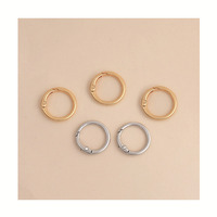 Mousqueton rond à ressort de haute qualité 18-35 mm en or et argent, boucle de porte à ressort, boucle de sac à main, mousqueton rond à ressort pour porte-clés