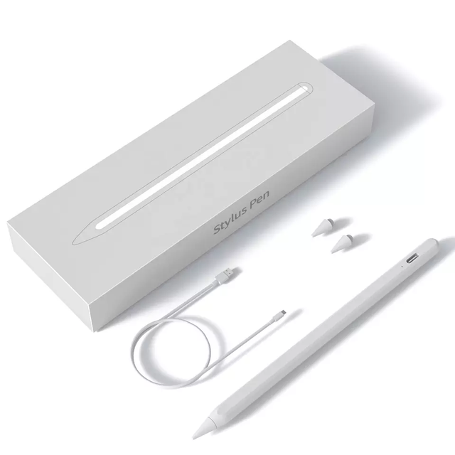 Wireless Palm Rejection Active Capacitive Stylus Pen with Magnetic Attraction and Type-C Charging for iPad Drawing/Writing