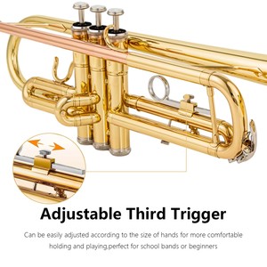 Un <span class=keywords><strong>petit</strong></span> <span class=keywords><strong>instrument</strong></span> <span class=keywords><strong>de</strong></span> corne en laiton dans la clé <span class=keywords><strong>de</strong></span> D Flat Children Music Learning Wind Instruments Gold Finish Trumpet - Product Image 4