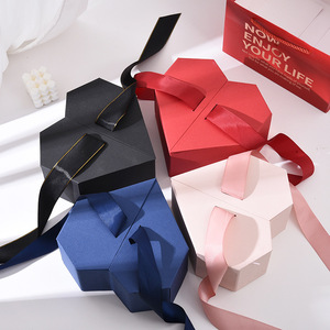 Double-door Polygonal Box <b>Gift</b> Box With Satin Ribbon <b>Pink</b> Rigid Paper Box For Craft And Gifting High End Packaging - Product Image 3