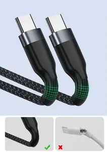 The New Listing 2 In 1 Fishing Net Weaving USB Data Cable Fast Type C Charging Cable For Mobile Phone Charging