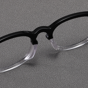 Round Full Rim Eyeglasses Solid Black Frame Resin Lens Anti-Uv Lightweight Unisex Adults Vision Correction Frames - Product Image 2