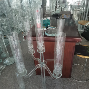 KL-CH04 Vente en gros de centre de table de haute qualité pour mariage, chandelier en verre cristal, porte-bougie pour la décoration d'événements et de fêtes - Product Image 4