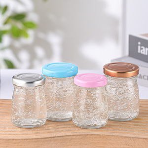 Pot en verre transparent miniature de qualité alimentaire, hermétique, 50 ml, 75 ml, 100 ml, pour confiture, miel, nourriture, yaourt, gelée, pudding, nid d'oiseau, avec couvercle à vis - Product Image 1
