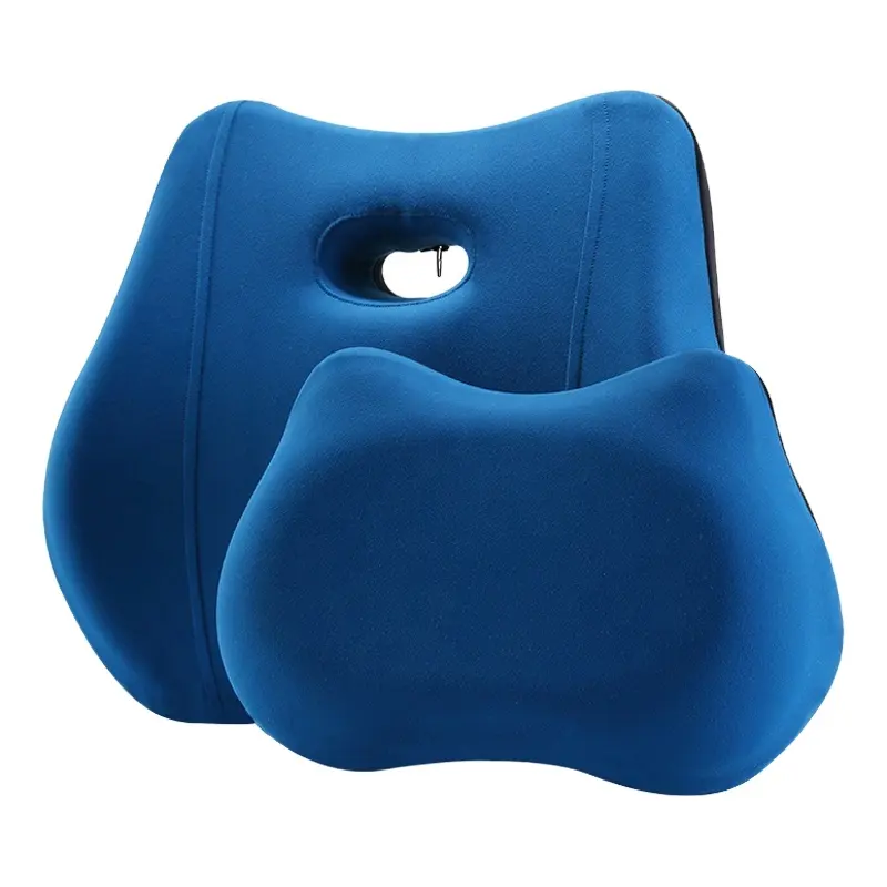 Factory Direct Memory Foam Cotton Car Headrest Relax Lumbar Support Back Pain Office Chair Pillow Cushion