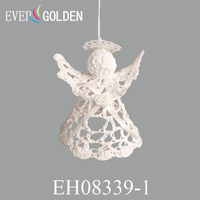EH08339-1 7CM Ever Golden 100% Coton Charme de Noël Petit ange d'amour pour arbre de Noël, Décoration de sapin de Noël