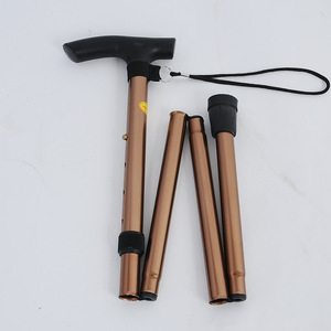 Xu Haode Aluminum Alloy <b>Folding</b> Cane Height Adjustable Retractable <b>Walking</b> <b>Stick</b> For Elderly Health Massage - Product Image 1