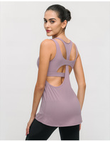 Top deportivo con sujetador incorporado para mujer, Top corto para correr, blusa de Yoga transpirable suelta, ropa de entrenamiento, camisetas sin mangas cortas