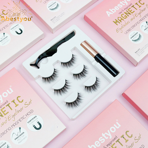 Abestyou 3 paires 3d faix <span class=keywords><strong>cils</strong></span> réutilisable magnétique <span class=keywords><strong>cils</strong></span> delineador magnético lash kit faire-uphulpmiddelen rzesy magnetyczne - Product Image 1