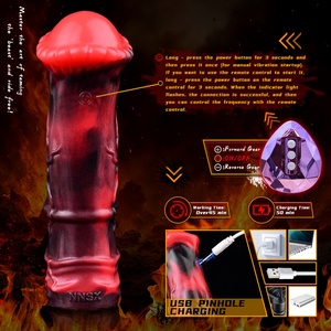 NNSX Funda Vibradora para Pene con Forma de Pene de Caballo, Extensor de Pene, Estimulador de Punto G, Vibrador para Retrasar la Eyaculación, Juguetes Sexuales para Parejas - Product Image 4