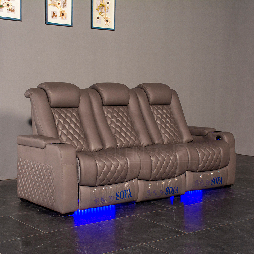 recliner sofa home theater cinema recliner sofa console coffee table luxury villa project genuine leather electric living room
