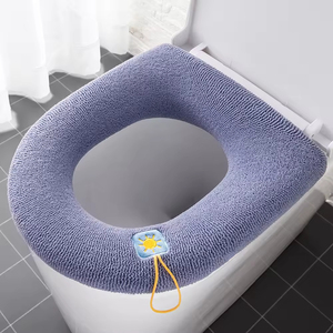Cojín de Asiento de Inodoro con Diseño de Calabaza, Suave y Cálido, de Algodón Grueso, Neutro, Portátil, Lavable, para el Hogar y el Baño - Product Image 3