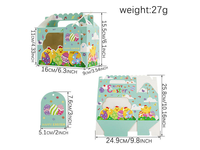 Boîtes cadeaux en papier personnalisées de luxe avec logo, motif lapin de Pâques et poussin de dessin animé, avec fenêtre et poignée, pour bonbons et faveurs de fête, vente en gros