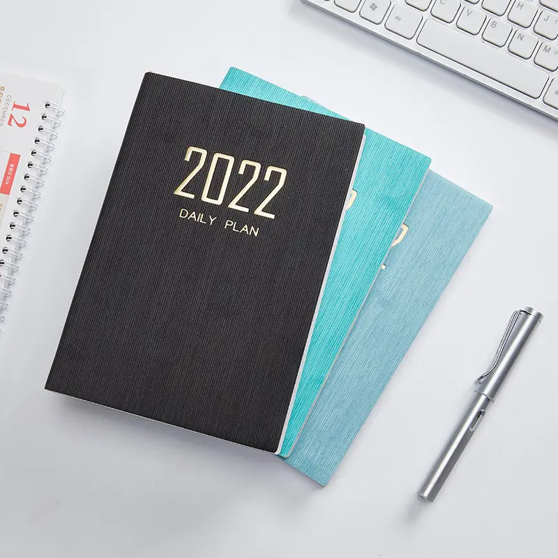 A5 diari indice Notebook 2022 cuoio affari 365 giorni Planner Agenda <span class=keywords><strong>inglese</strong></span> cuoio dell'unità di elaborazione copertina 2 colori stampa diario fornitori