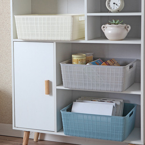 Plastic <b>Storage</b> <b>Baskets</b> Rectangle With Handles For Desktop Kitchen Bathroom Organizing Snacks <b>Toys</b> Cosmetics - Product Image 2