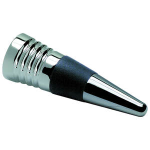 Black & White Wooden Wine <b>Bottle</b> <b>Stopper</b> 85mm Length Mini Vacuum Feature Stainless Steel Metal Silicone Accessories - Product Image 1