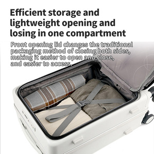 Valise de 20 pouces à ouverture frontale pour femmes Valise à roulettes universelle à ouverture latérale Valise d'embarquement de 24 pouces Bagages - Product Image 4