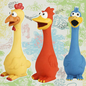 Cartoon Piepend Gierend Kippenkauwspeelgoed Voor Katten Honden Tandenknarsend Geluid Dat Dagelijks Rare Bast Bijtbestendig Afgeeft - Product Image 1