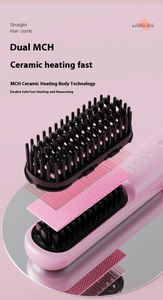 Nouvelle <span class=keywords><strong>brosse</strong></span> lissante électrique portable 4000 mAh 2026, 4 niveaux, fer à friser professionnel, chauffe rapide, mini lisseur - Product Image 6