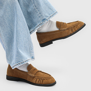 Nouvelle Collection Printemps 2026 – Mocassins Plissés Faits Main pour Hommes, Style Français-Britannique, en Cuir Véritable, Chaussures Décontractées et Habillées à Enfiler - Product Image 3