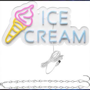 Ban đầu bán buôn không có moq Kem Acrylic Neon dấu hiệu tùy chỉnh dẫn dấu hiệu cho tường trang trí nội thất, Ice Cream cửa hàng Neon trang trí nội thất, kinh doanh món tráng miệng - Product Image 6