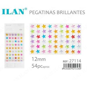Adesivi con strass Ilan Star da 12 mm, decorazioni multicolori per nail art - Product Image 3