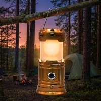 Lanterne de camping LED rechargeable par USB, pliable, étanche IP65, lampe de tente, batterie externe, lampe suspendue portable, lumière blanche chaude pour l'extérieur