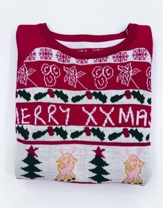 Tùy Chỉnh Fnjia Của Phụ Nữ Đan Jumper Châu Âu Bông Tuyết Tuần Lộc Hoa Mẫu Áo Thun Mỏng Giữa Chiều Dài Tay Áo Giáng Sinh Áo Len - Product Image 4