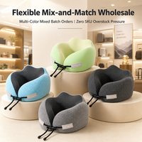 Oreiller de voyage en mousse à mémoire de forme avec logo personnalisé, vente en gros, oreiller de soutien cervical en forme de U pour avion, siège de voiture