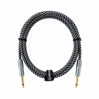 Câble audio professionnel OEM CH-G008 TS pour guitare, mâle-mâle, blindé en spirale, gaine en PVC, conducteur en cuivre sans oxygène, câble en tweed
