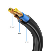 3C-Zertifiziertes Kupfer 2-adriges RVVB Flachkabel 1,5/2,5/4 MM Elektronikdraht Mehradriges Flachstromkabel