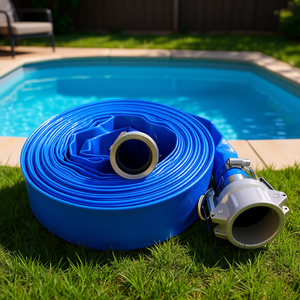 Heavy Duty 2 "x50Ft Blue PVC Lay Flat Pool Manguera de retrolavado Bomba de descarga de agua Mangueras Aluminio Camlock C E Accesorios para nadar - Product Image 2