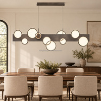 Lustre LED linéaire en acrylique sculptural, luminaire suspendu géométrique pour salle à manger, îlot de cuisine, réception d'hôtel