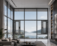 Ventanas Modernas de Aluminio para Villa, Ventanas Abatibles Resistentes al Viento, Ventanas de Vidrio Antioxidantes Personalizadas
