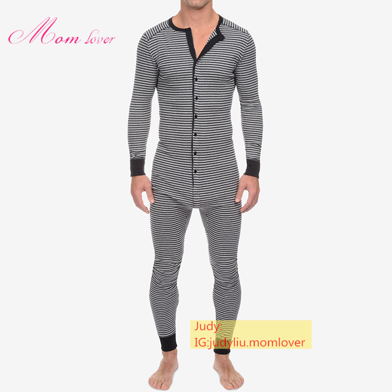 2021 Мужская одежда для сна оптом с длинным рукавом полосатый комбинезон для взрослых мужские пижамы комбинезон