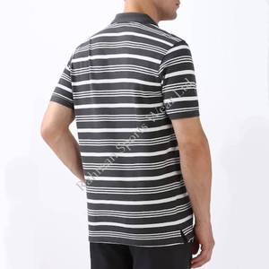 Camisa de Hombre con Corte Ajustado y Rayas Finas, Patrón Vertical Sutil, Tejido de Punto Transpirable, Algodón Jersey Suave para un Look Moderno e Informal - Product Image 5