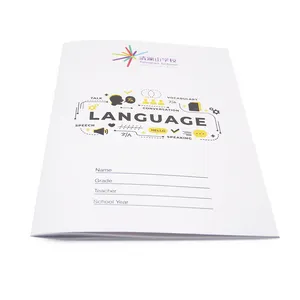 Good quality low cost custom saddle stitching note 1 a4 school exercise books 200 pages students