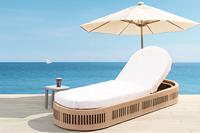 Chaise longue d'extérieur haut de gamme pour usage commercial, transat de patio, chaise de piscine pour l'hôtellerie, chaise de jardin, chaise de terrasse