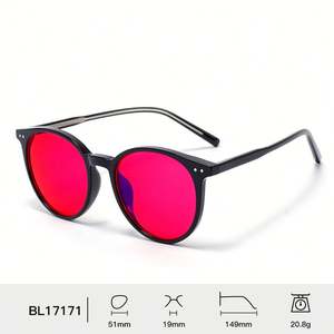 Gafas de Computadora con Marco Redondo TR90 para Hombre y Mujer, Moda 2025, Gafas con 99% de Protección Contra la Luz Azul y Lentes con Tinte Rojo - Product Image 4