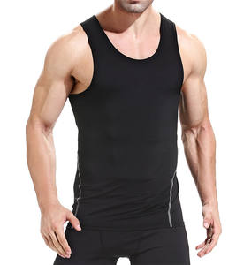<span class=keywords><strong>Uomo</strong></span> Quick Dry Senza Maniche Elastico Stretto Palestra Vest OEM In Bianco Personalizza Il Ricamo di Compressione In Esecuzione Allenamento Muscolare <span class=keywords><strong>Canotte</strong></span> - Product Image 3