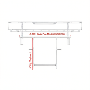 JL-8604 Single <b>Pole</b> Drying Rack 85-150cm Adjustable Height Width White Accessories - Product Image 2