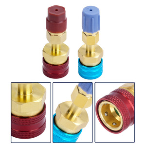 เครื่องปรับอากาศรถยนต์ R1234yf R134a ขั้วต่อแบบรวดเร็วแรงดันสูงต่ำ ทองแดงทั้งหมด ปลั๊กชาร์จน้ำยาทำความเย็นอเนกประสงค์ - Product Image 4