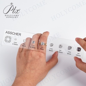 Holycome Jewelry Sales - Kits d'outils pour bijoux en zircone cubique <span class=keywords><strong>blanche</strong></span> 5A - Guide des tailles des pierres pour bagues - Référence pour la taille des carats de diamants - Product Image 3