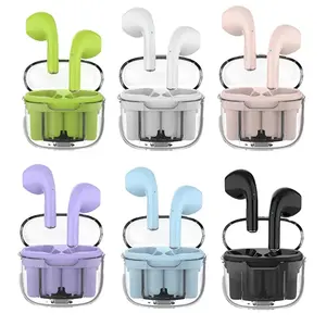 C9 Pro headphone Bluetooth nirkabel A2 Pro, 2 ruang pengisian transparan 5.3 olahraga tahan air lintas batas earbud Macaron