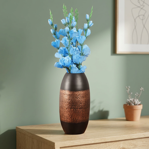Premium Quality Hammered Metal Flower <b>Vase</b> Classic <b>Vintage</b> Style Durable Sturdy Construction for Indoor Outdoor Decor - Product Image 4