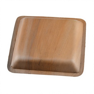 Assiettes jetables en bois écologiques durables avec gravure et support pour fêtes et utilisation en extérieur 6,5 x 6,5 pouces PALM PLATE - Product Image 3