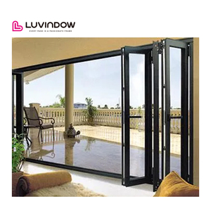 LUVINDOW تصميم عصري رؤية بانورامية واسعة تمتد الباب سبائك الألومنيوم قابلة للطي مع زجاج أمان مقسى للفيلات الفاخرة - Product Image 1