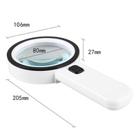 Loupe de poche personnalisée 30X avec 12 LED, idéale pour la lecture, l'inspection des pièces de monnaie et des bijoux pour les seniors